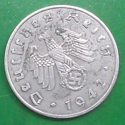 1942 J HAMBURG MINT NAZI WORLD WAR HITLERs ERA 1 Reichpennig coin (a)