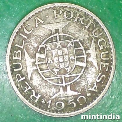 1959 PARTUGUESE INDIA Lisbon, Portugal mint 60 CENTAVOS ESCUDO COIN EF140